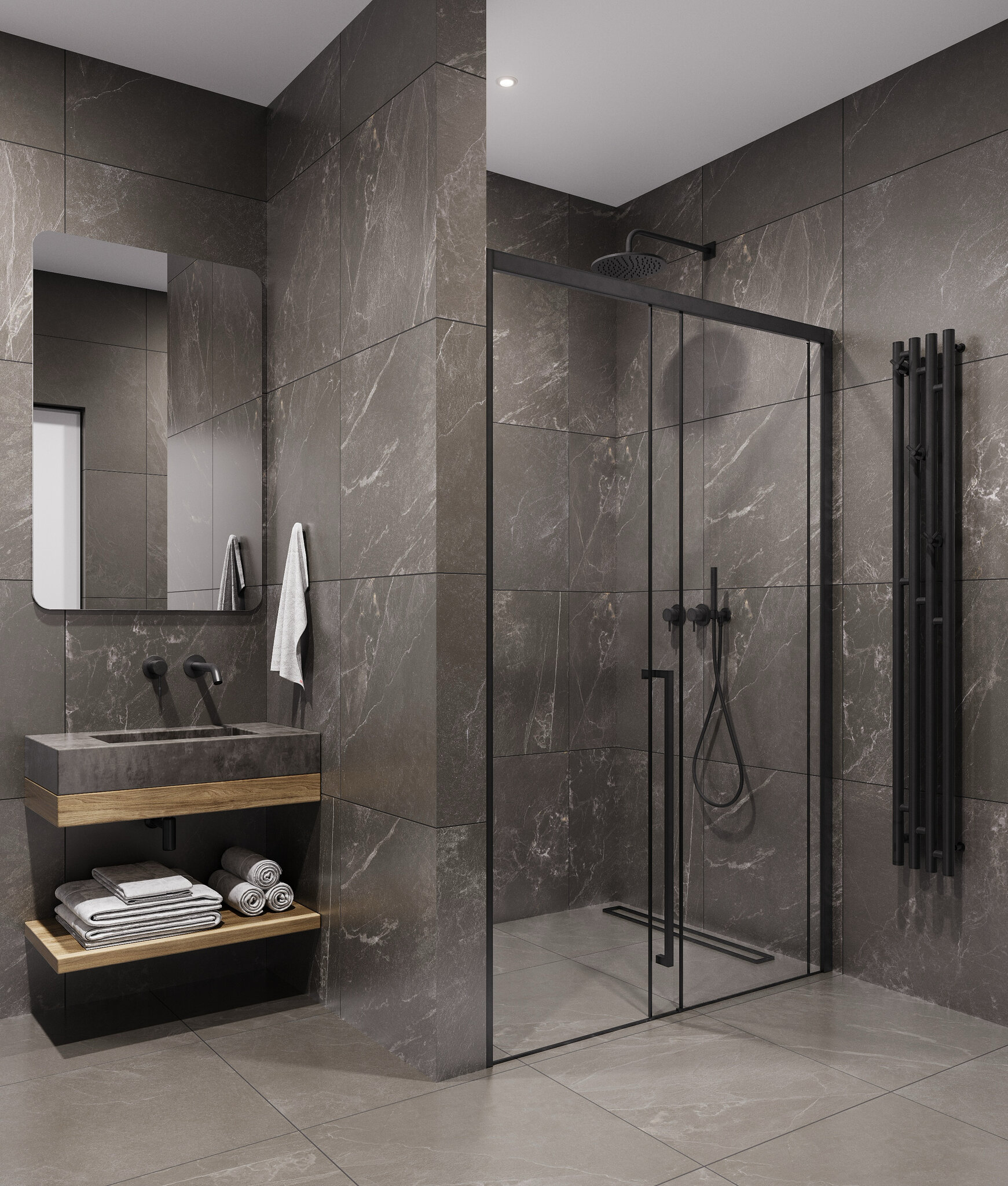 Душевая дверь Timo 120х200 TDSS-12003C-8L стекло прозрачное профиль черный 66500₽