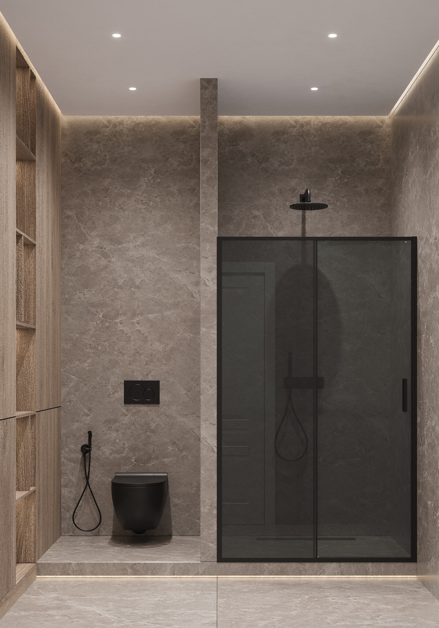 Душевая дверь Timo 120x195 T03 стекло графит профиль черный 29988₽