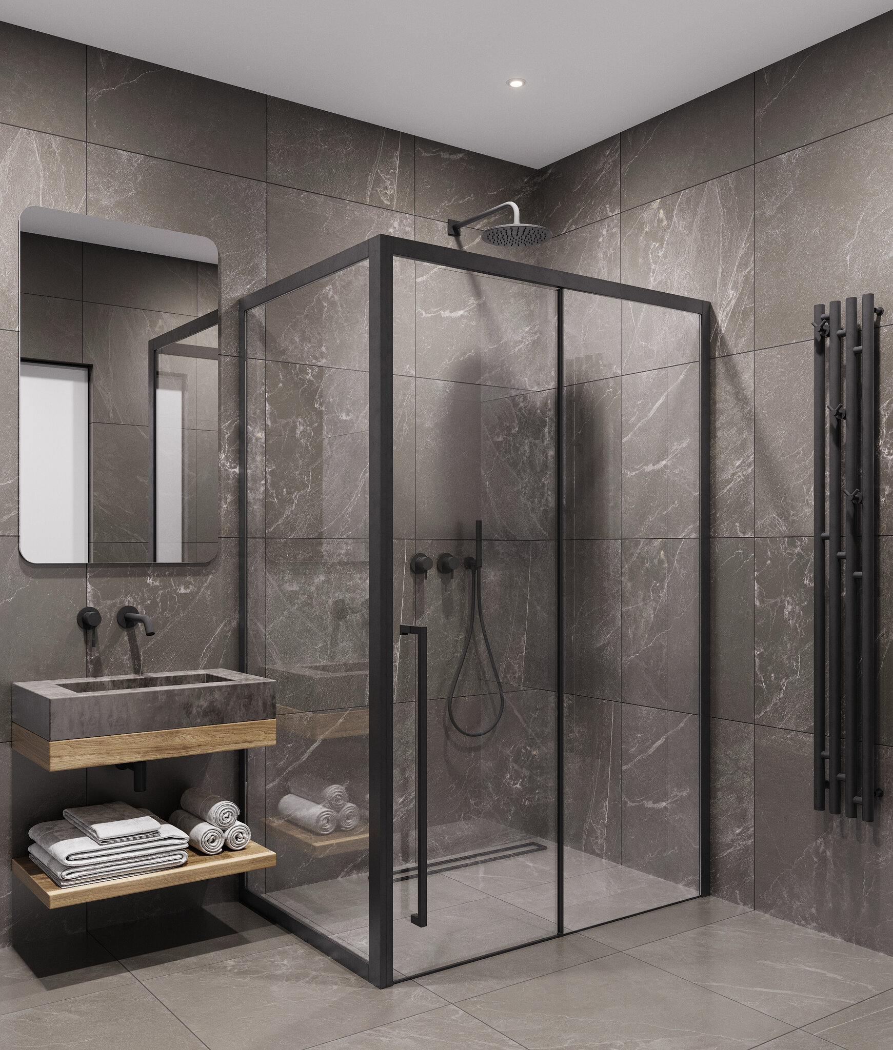 Душевой уголок Timo 140х100 левый стекло прозрачное профиль черный 91056₽