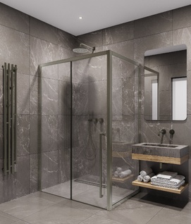 Душевой уголок Timo 140х90 правый, стекло прозрачное, профиль никель