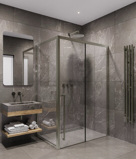 Душевой уголок Timo 140х90 левый, стекло прозрачное, профиль никель