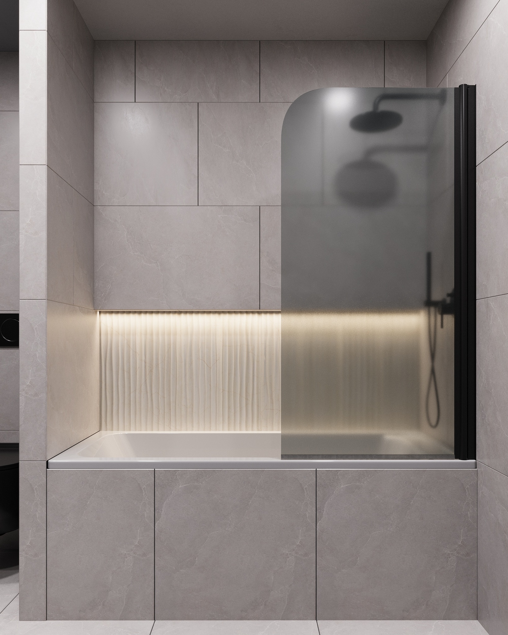 Шторка для ванны Timo 80x140 T31 стекло матовое профиль черный 14028₽