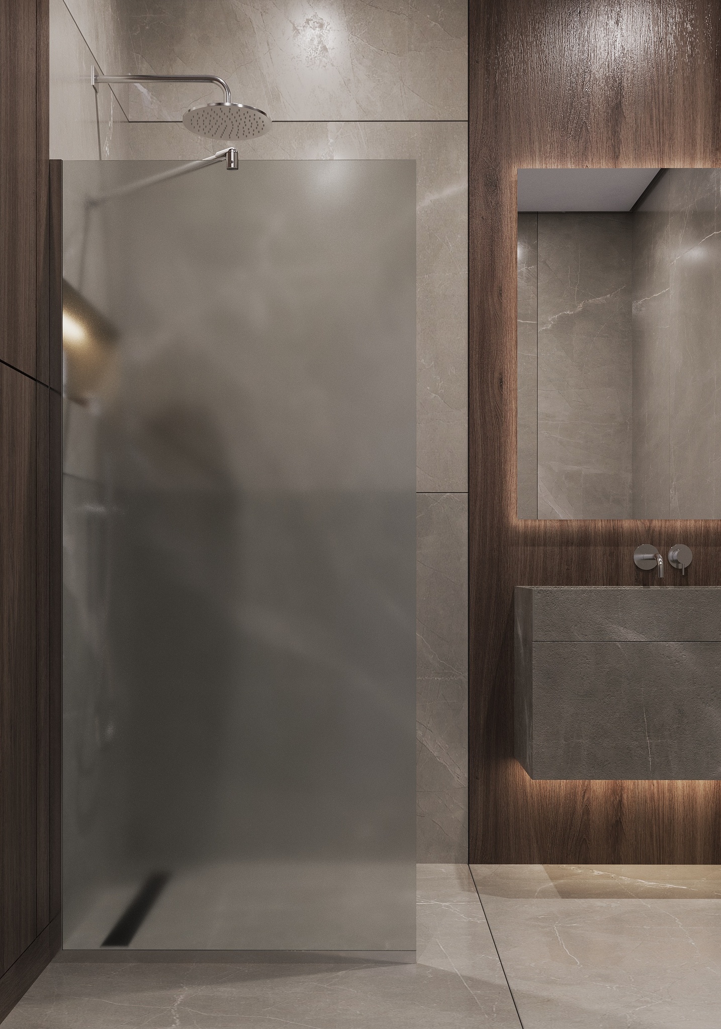 Душевая перегородка Timo 89x195 T09 стекло матовое профиль хром 24360₽