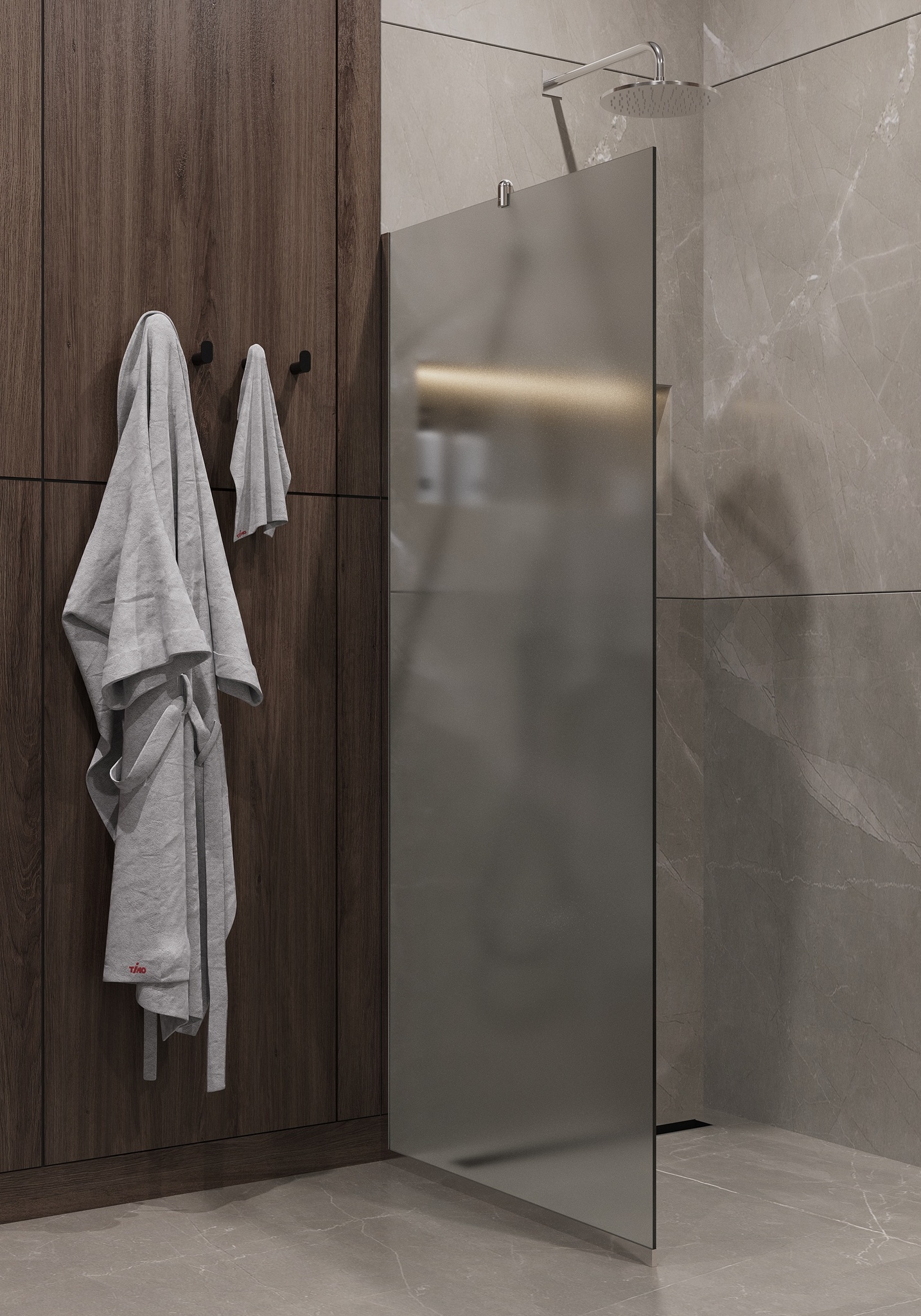 Душевая перегородка Timo 89x195 T09 стекло матовое профиль хром 34100₽