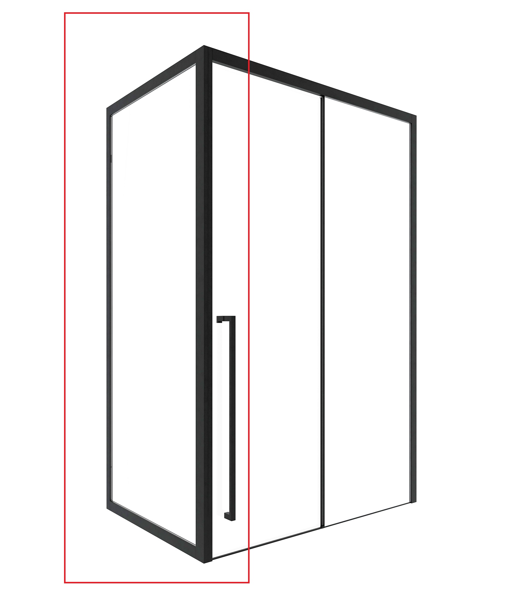 Боковая стенка Timo 90х200 T64 стекло прозрачное профиль черный 29988₽