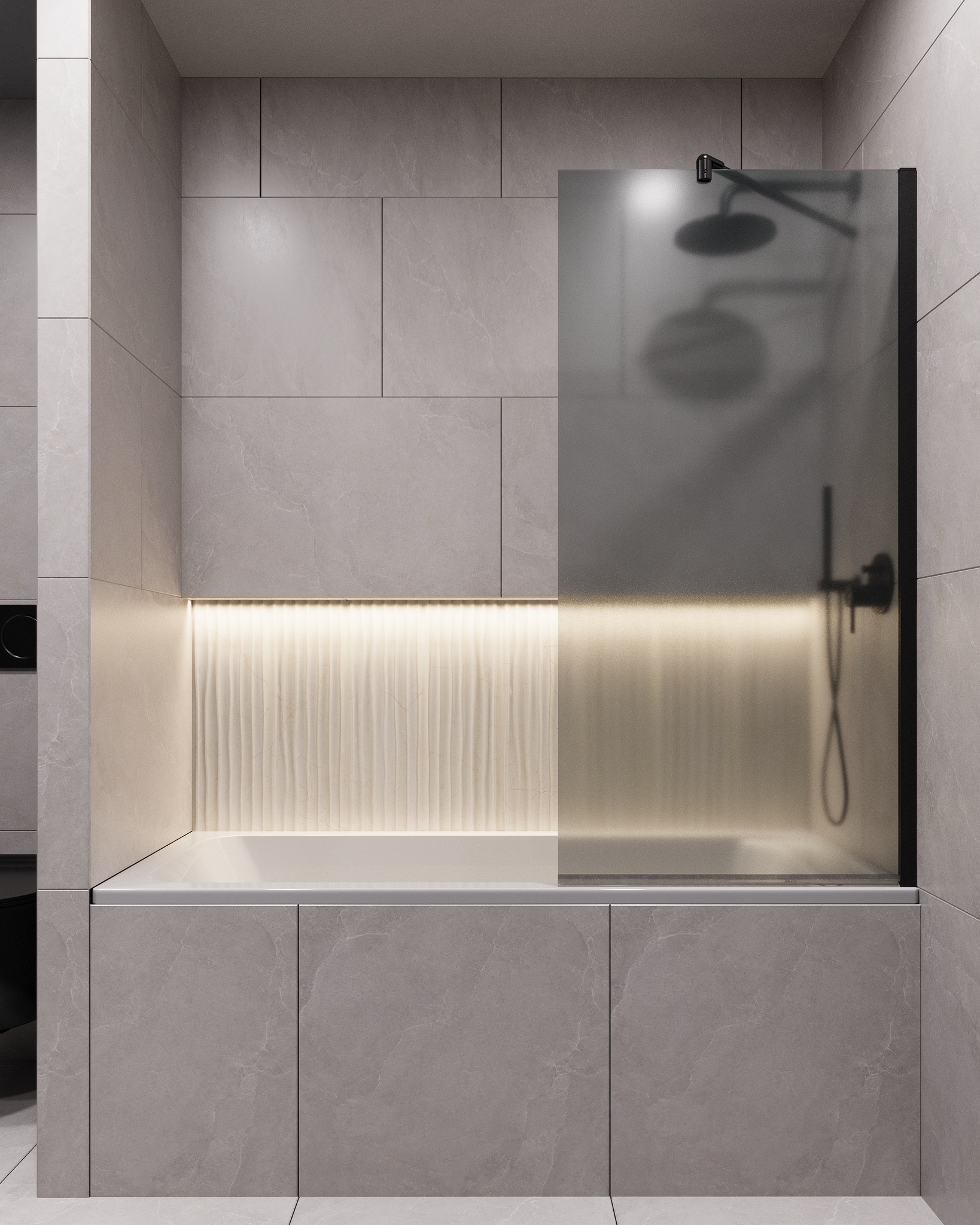 Шторка для ванны Timo 90x140 T21 стекло матовое профиль черный 18564₽