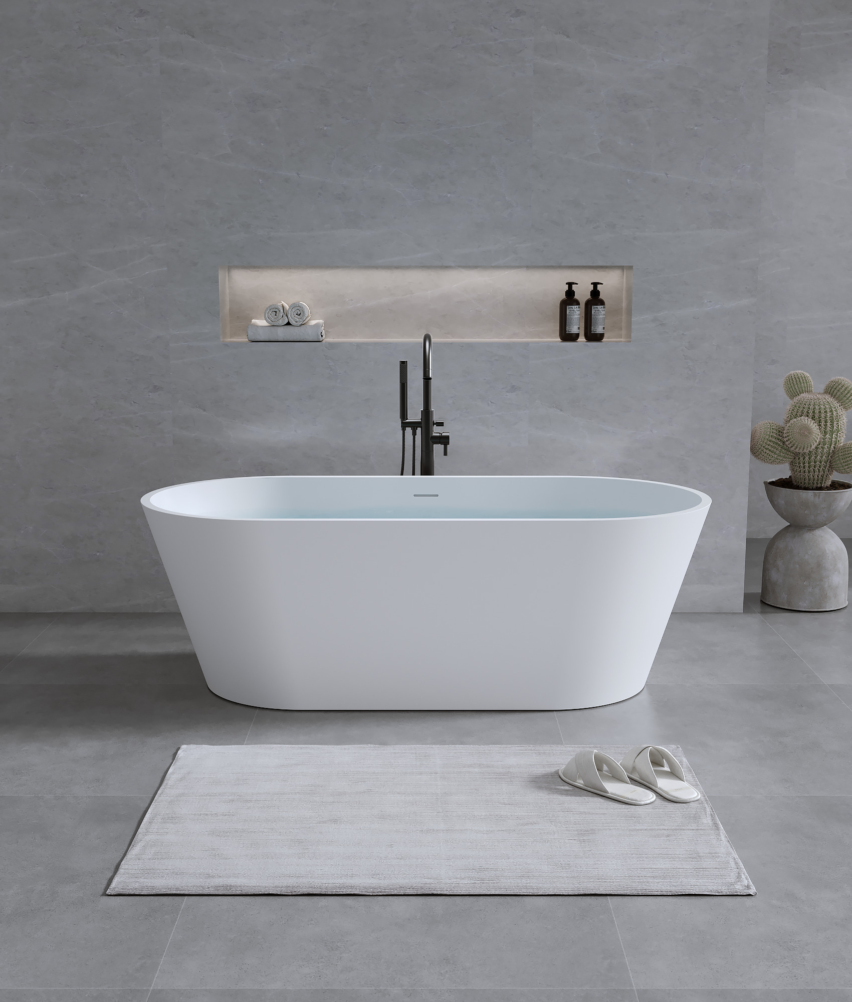 Ванна из искусственного камня Timo ELISSA 150x74 ELISSA1500 белая 202300₽