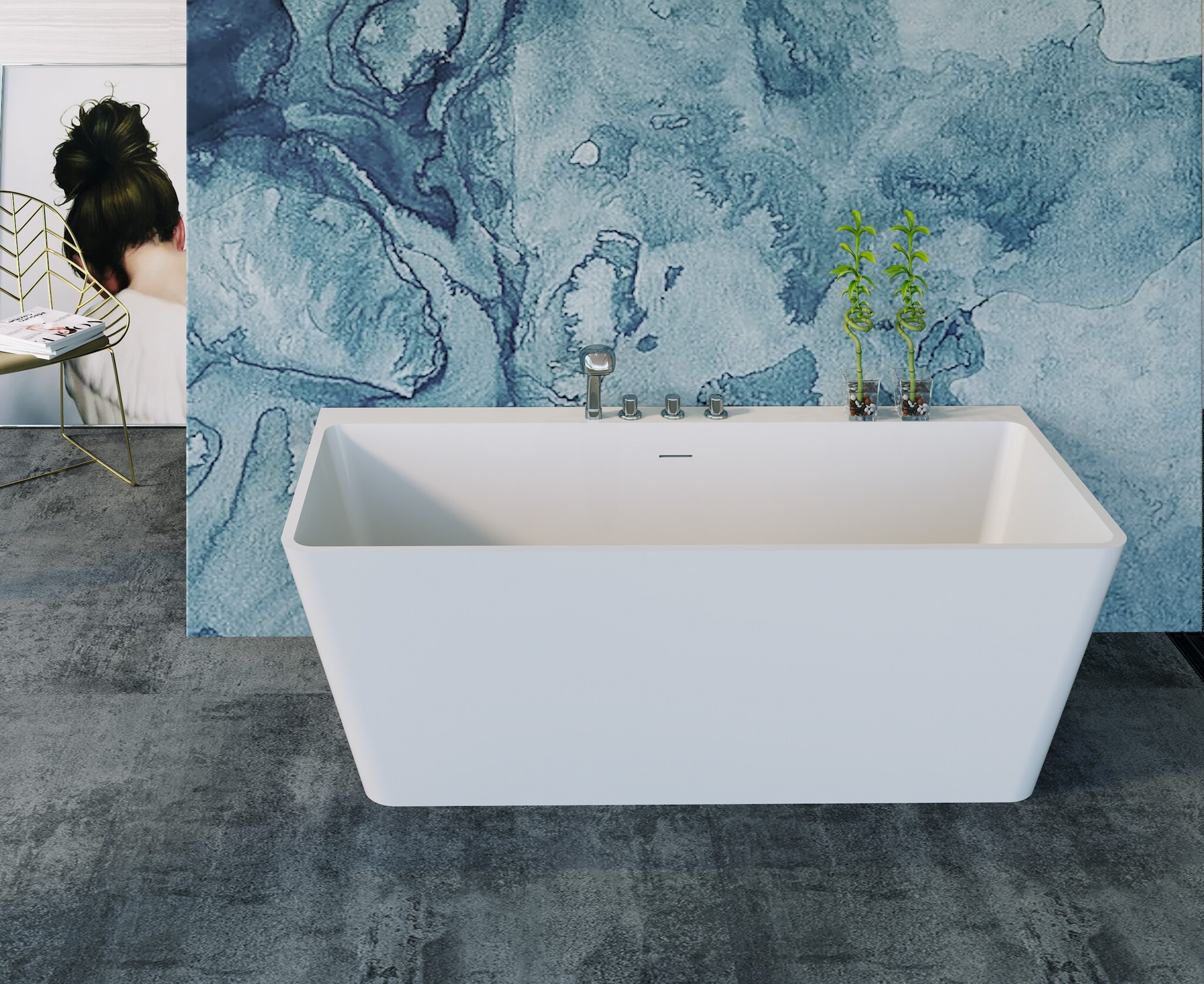 Ванна из искусственного камня Timo ERIKA 170x75 ERIKA1700 белая 209950₽