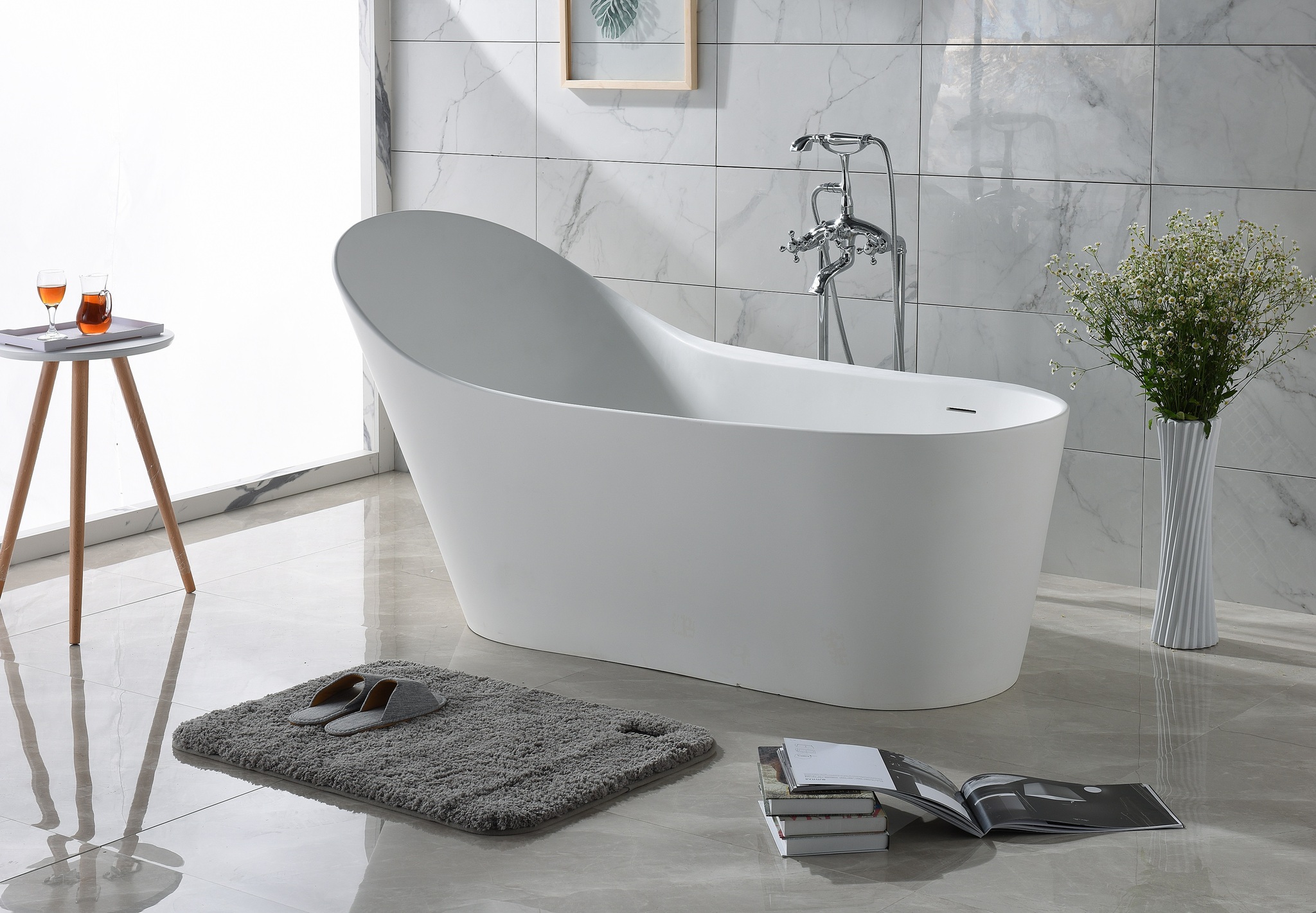 Ванна из искусственного камня Timo KIRSTI 179x76 KIRSTI1785L белая 274550₽