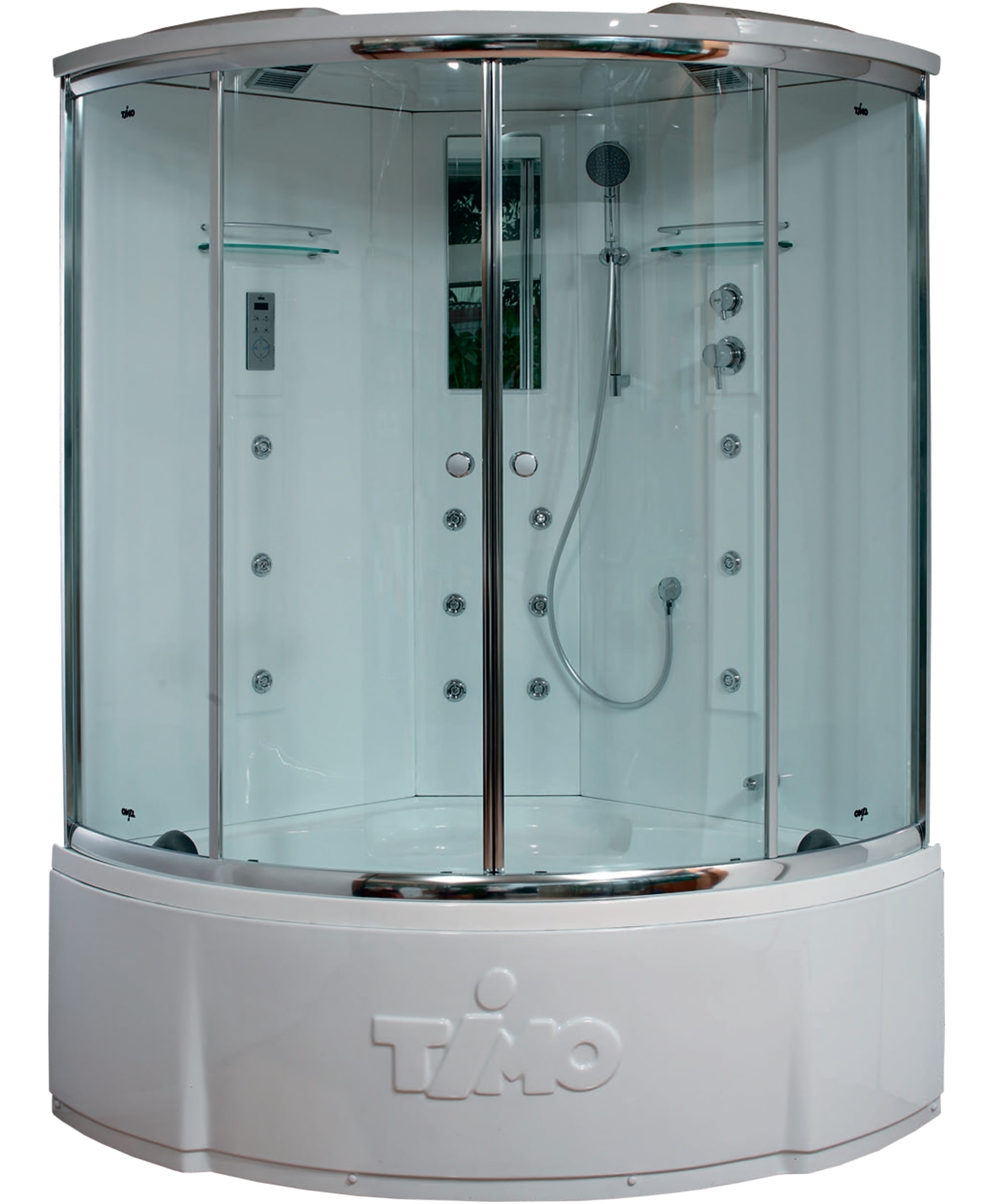 Душевая кабина Timo Lux 135x135 T-7735C стекло прозрачное, профиль хром, цвет белый