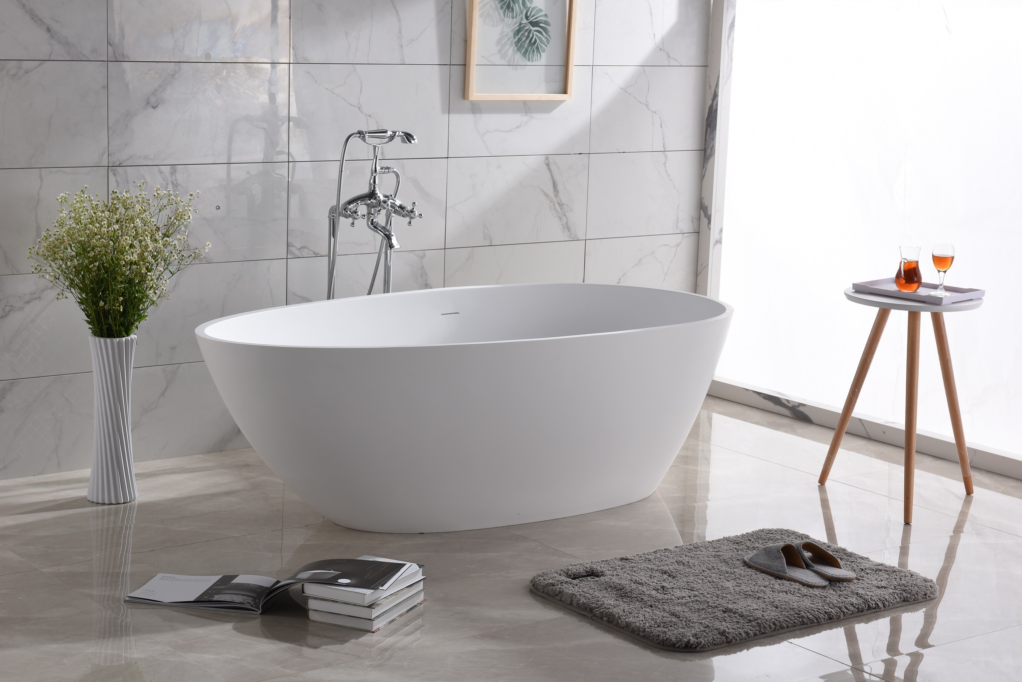 Ванна из искусственного камня Timo RALI 150x78 RALI1500 белая 158950₽