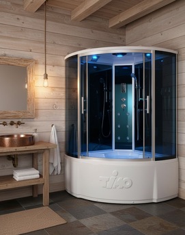 Душевая кабина с ванной Timo Standart 135x135 T-1135 с гидромассажем, тонированные стекла