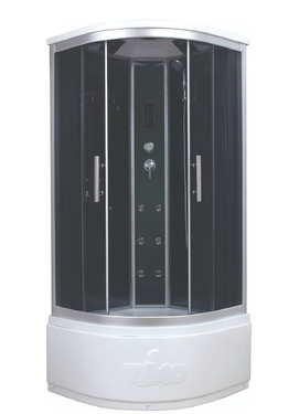 Душевая кабина Timo Standart T-1100 100x100 с гидромассажем, стекла тонированные, профиль хром матовый