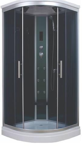 Душевая кабина Timo Standart T-1101 100x100 с гидромассажем, стекла тонированные, профиль хром матовый