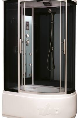 Душевая кабина Timo Standart T-1120L 120x85 с гидромассажем, стекла тонированные, профиль хром матовый
