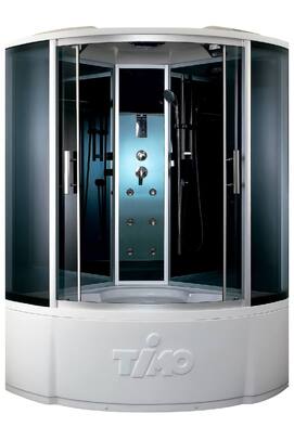 Душевой бокс Timo Standart T-1155 150x150 с гидромассажем, стекла тонированные, профиль хром матовый
