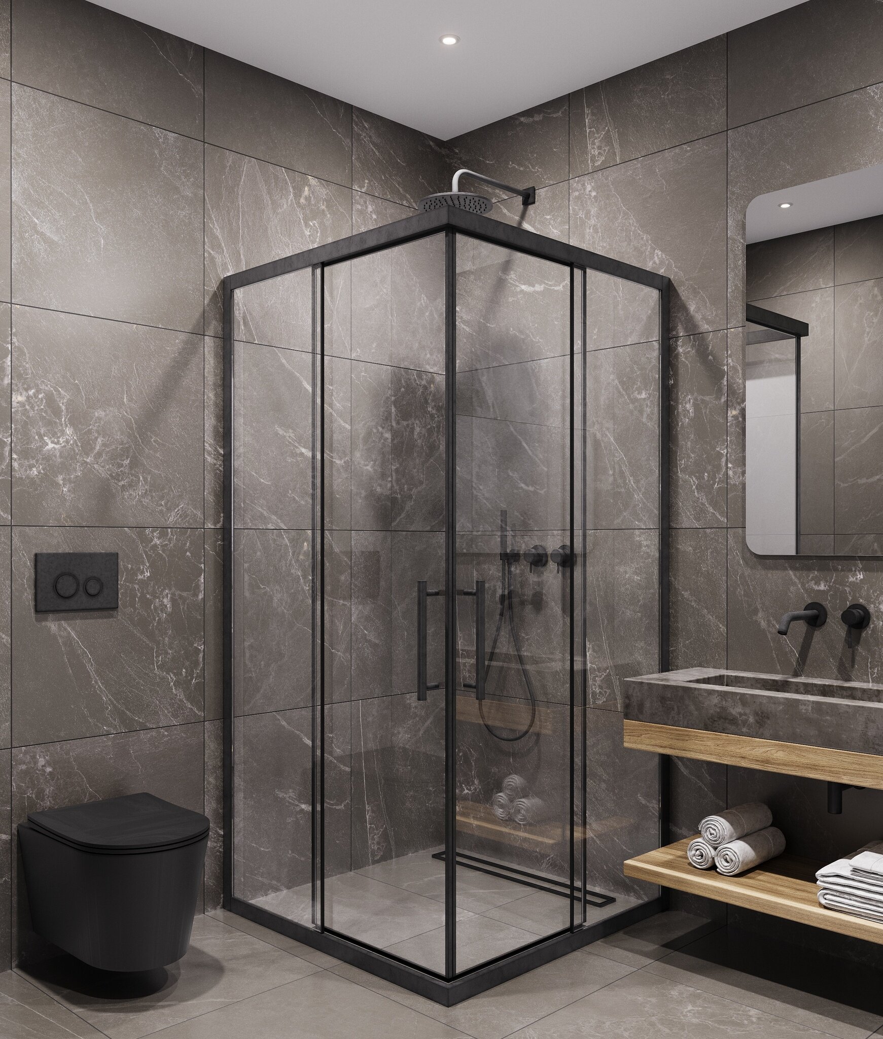 Душевой уголок Timo 100х100 TKSS-10003C-8 стекло прозрачное профиль черный 59840₽