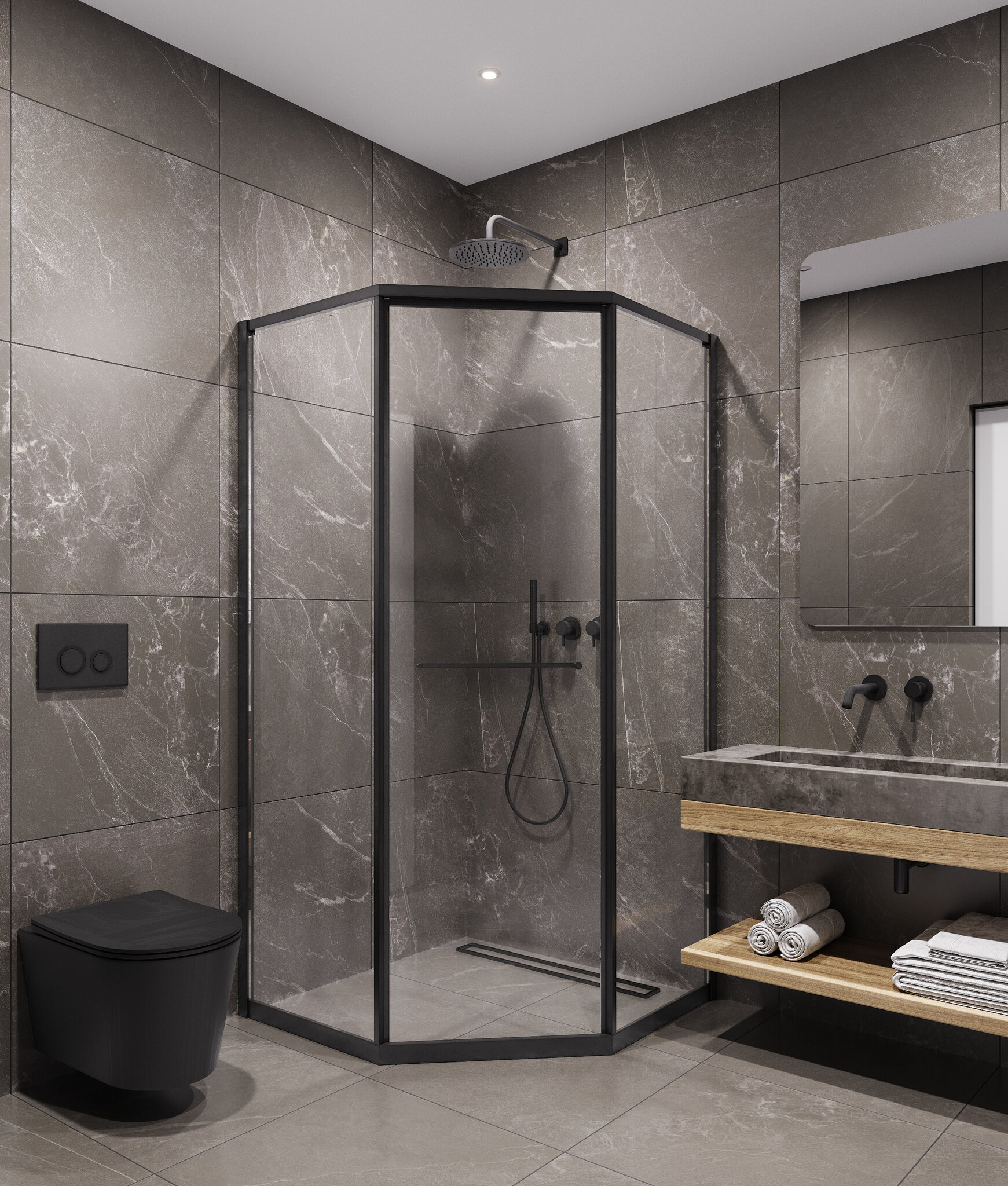 Душевой уголок Timo TTSS-10003C-8L стекло прозрачное профиль черный 68816₽