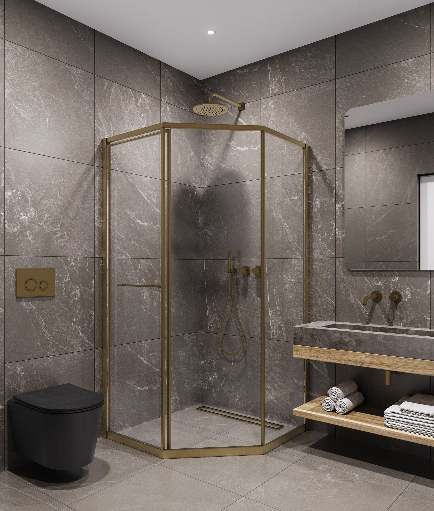 Душевой уголок Timo TTSS-10017C-8L стекло прозрачное профиль матовое золото 68816₽