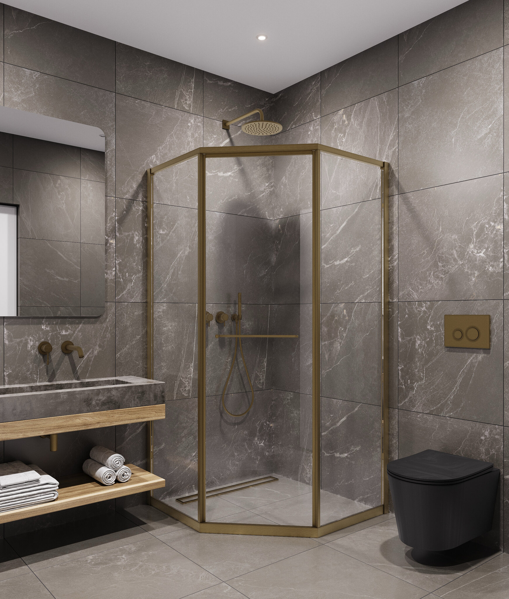 Душевой уголок Timo TTSS-10017C-8R стекло прозрачное профиль матовое золото 68816₽