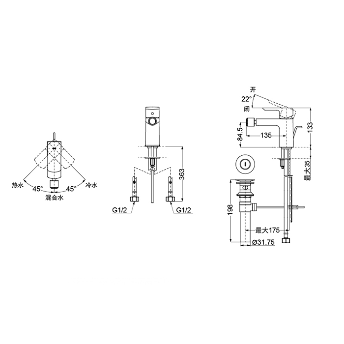 Смеситель для биде Toto Jewelhex TRG02301R хром - фото 2