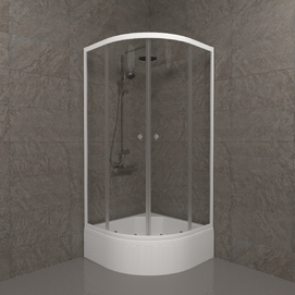 Душевой уголок Triton Ультра 80x80 B Щ0000072616 с поддоном, стекло прозрачное, профиль белый глянцевый