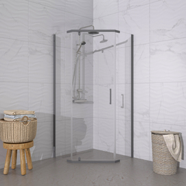 Душевой уголок Triton Дека-Графит 100х100 Щ0000073930 стекло прозрачное, профиль графит