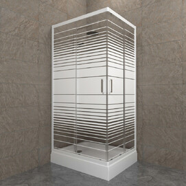 Душевой уголок Triton Фьюжн 120х80 А Щ0000074052 стекло прозрачное, полосы, профиль белый, без поддона