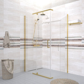 Душевой уголок Triton Терра-Голд 120х90 Щ0000073934 стекло прозрачное, профиль золото