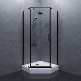 Душевой уголок Triton Дека-Блэк 100x100 Щ0000062933 с поддоном, стекло прозрачное, профиль черный