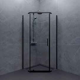 Душевой уголок Triton Дека-Блэк 100x100 Щ0000062934 стекло прозрачное, профиль черный