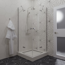 Душевой уголок с поддоном Triton Дельта-Хром 90х90 Щ0000054215 стекло прозрачное, профиль хром