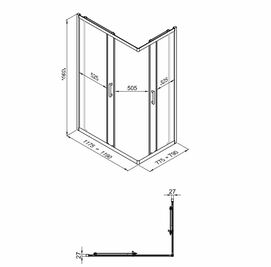 Фото Душевой уголок Triton Pro Фикс 120x80 Щ0000067441 прозрачный, профиль хром