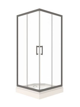 Душевой уголок Triton Фикс 80x80 Щ0000077407 стекло прозрачное, профиль вороненая сталь, с поддоном