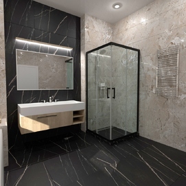 Душевой уголок Triton Pro Фикс 90x90 Щ0000067440 стекло прозрачное, профиль черный