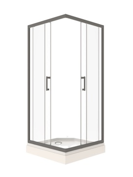 Фото Душевой уголок Triton Pro Фикс-Графит 90x90 низкий поддон, стекло прозрачное, профиль графит Щ0000077408