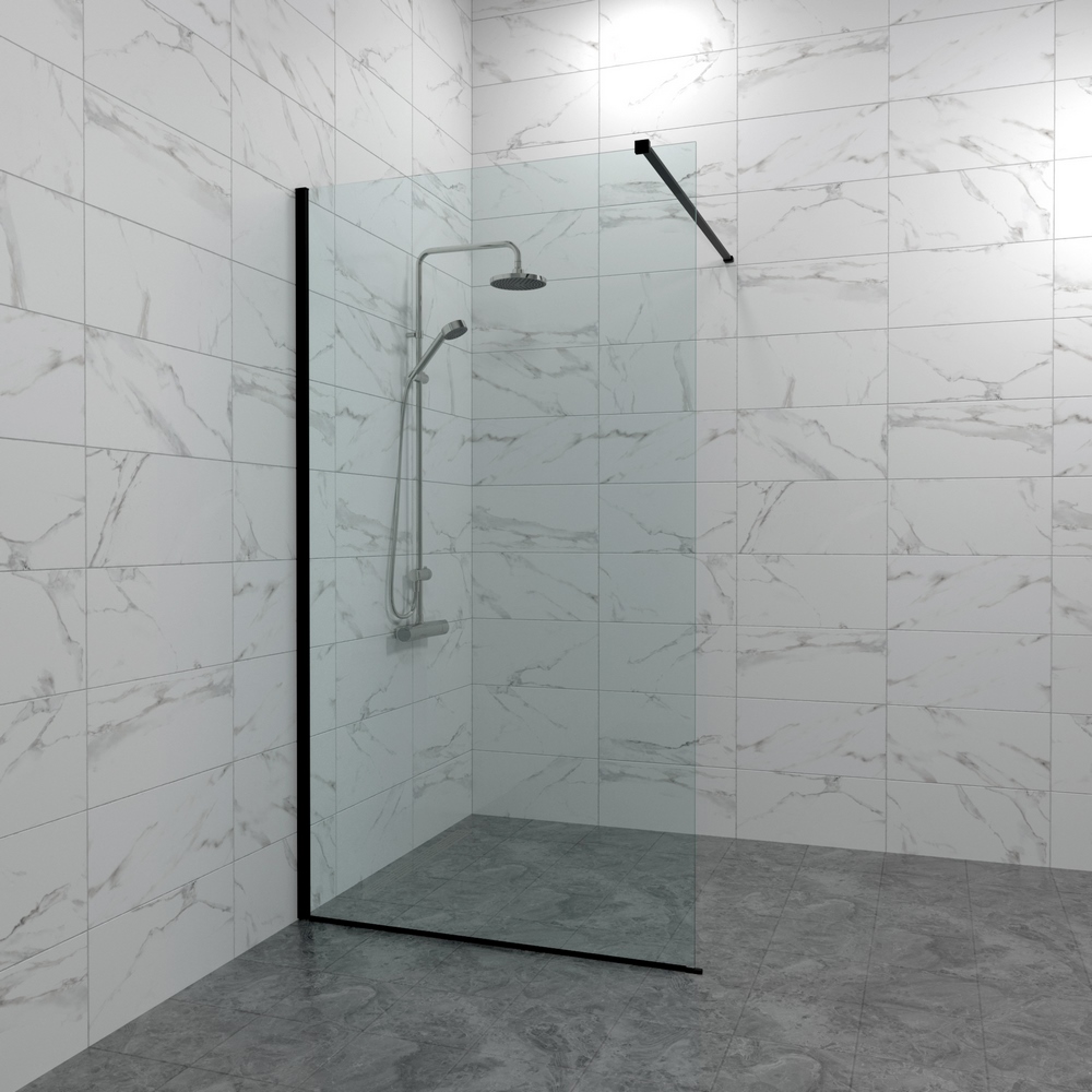 Душевая перегородка Walk in Тритон Плано 100x200 Щ0000072404 стекло прозрачное профиль черный 10190₽