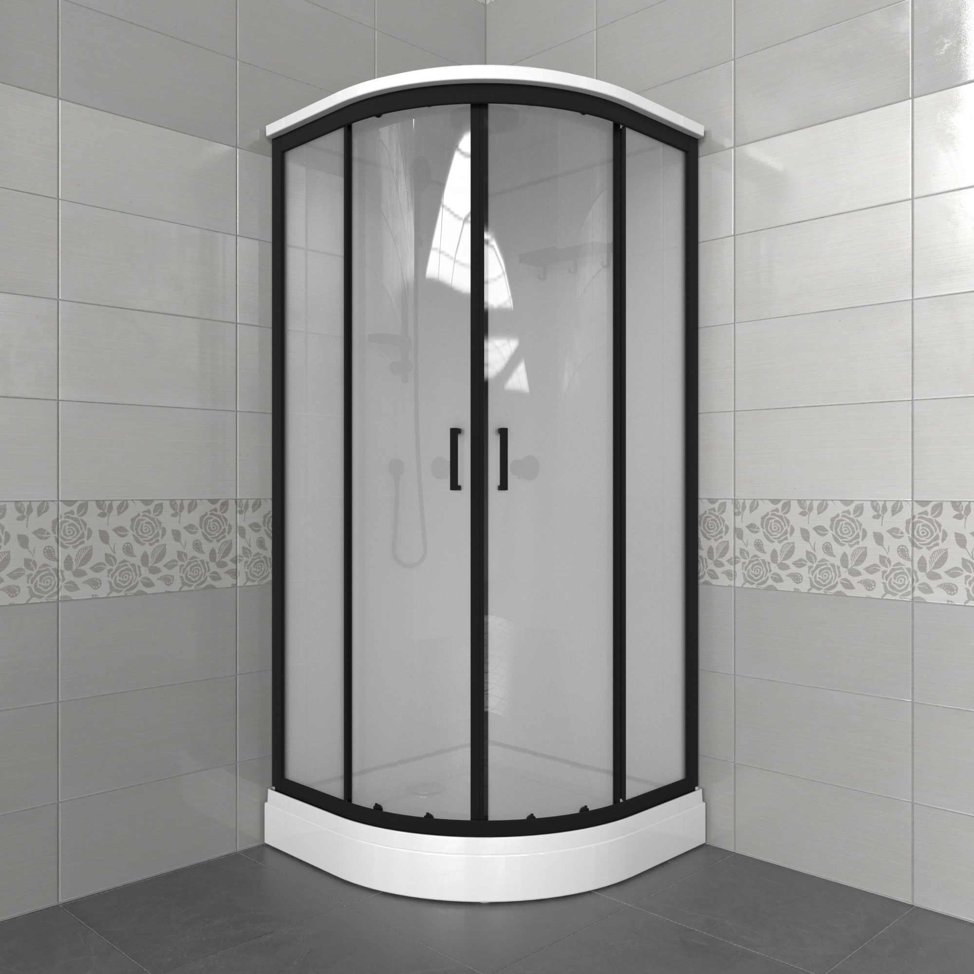 Душевая кабина Triton Прайм-Блэк-Вельвет 90x90 A Щ0000076117 стекло матовое профиль черный 36700₽