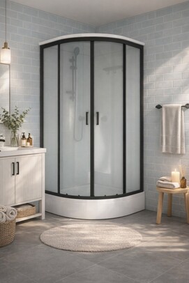 Душевая кабина Triton Прайм-Блэк-Вельвет М3 90x90 Щ0000079023 стекло вельвет, профиль черный