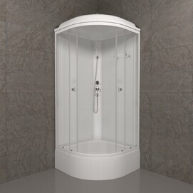 Фото Душевая кабина Triton Ультра 100x100 В прозрачное стекло, профиль белый (Щ0000061825)