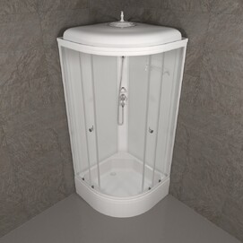 Фото Душевая кабина Triton Ультра 100x100 В прозрачное стекло, профиль белый (Щ0000061825)