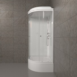 Фото Душевая кабина Triton Ультра 100x100 В прозрачное стекло, профиль белый (Щ0000061825)