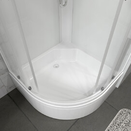 Фото Душевая кабина Triton Ультра 100x100 В прозрачное стекло, профиль белый (Щ0000061825)