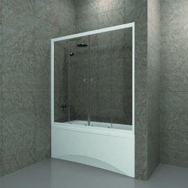 Шторка для ванны Triton Ультра 170х147.5 Щ0000065751 стекло прозрачное, профиль белый