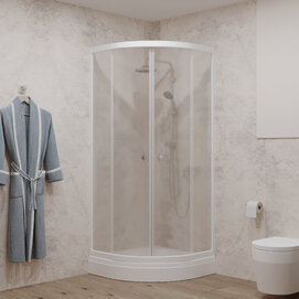 Душевой уголок Triton Ультра 80х80 см Щ0000043286 без поддона, стекло прозрачное, профиль белый