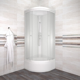 Душевая кабина Triton Ультра 80x80 B Щ0000072615 стекло вельвет, профиль белый