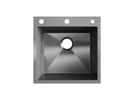 Кухонная мойка Ulgran Steel 50 см черная брашированная сталь