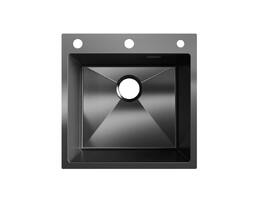 Кухонная мойка Ulgran Steel 50 см вороненая сталь