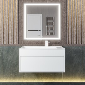 Мебель для ванной комнаты Uperwood Lotus 80 см подвесная, выдвижной ящик, белая