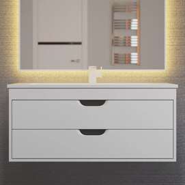 Тумба под раковину Uperwood Modul 96 см 2930205356 подвесная, белая, графит